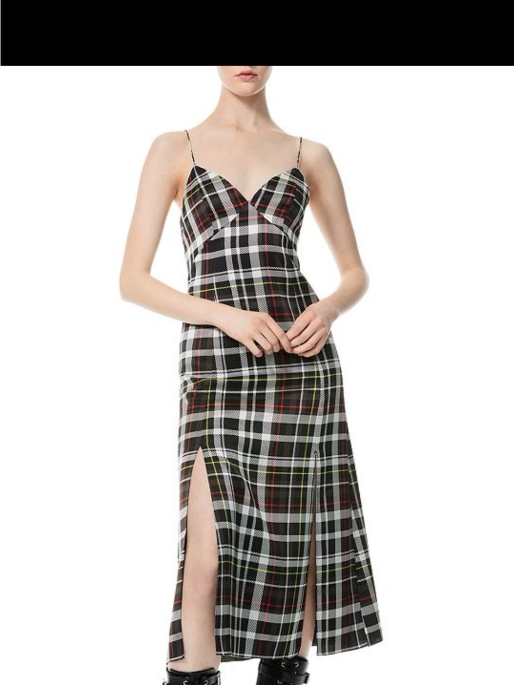 Alice + Olivia Julietta Plaid Maxi Slip Dress | Size 4 - Picture 4 of 8